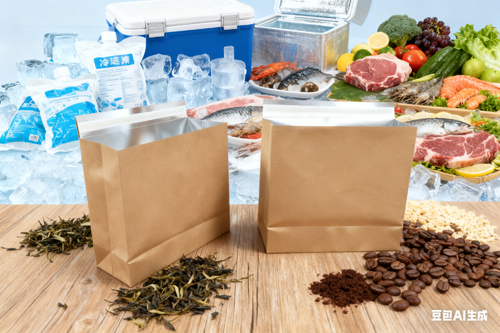 Alumium Foil Kraft Paper bag Mailer bag Waterproof and keep the temperature constantly
