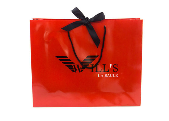 Good price Red Personalised Paper Bags , Custom Paper Bags With Logo Customized online
