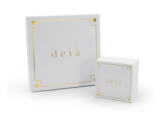 Good price Fashionable Rigid Cardboard Boxes Makeup Gift Box White Hot Stamping online