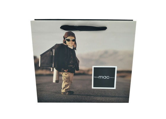 Good price Recycled Personalized Kraft Paper Shopping Bags With Cotton Ribbon Handle online