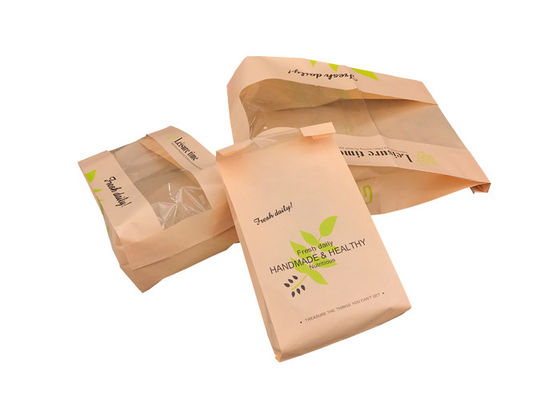 Good price Environmental Elegant Bakery Packaging Bags , Food Safe Brown Paper Bags online