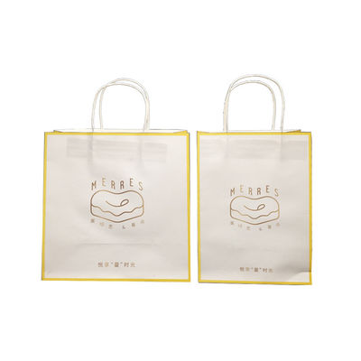 Good price 100gsm Press Varnishing Bakery Packaging Bag With Twisted Handles online