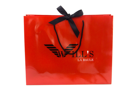 Good price Red Personalised Paper Bags , Custom Paper Bags With Logo Customized online