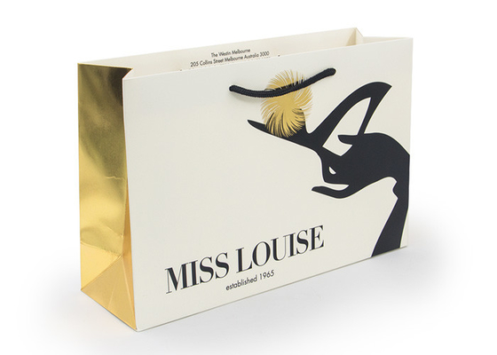 Good price Elegant Luxury Personalised Paper Bags Gold Hot Stamping Eco - Friendly online