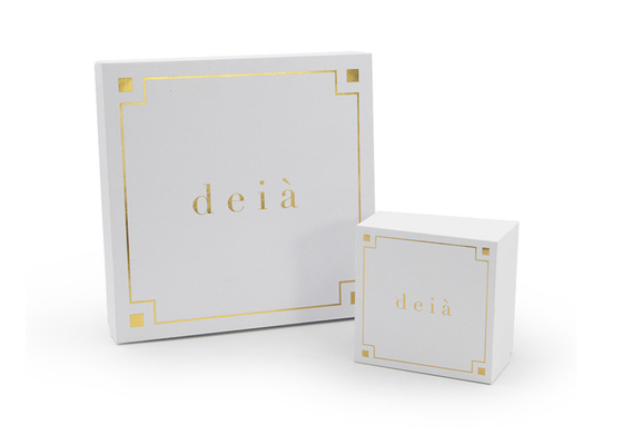 Good price Fashionable Rigid Cardboard Boxes Makeup Gift Box White Hot Stamping online