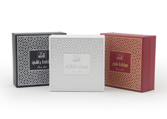 Good price Beautiful Gift Perfume Paper Box Packaging With Hot Stamping , White Black Red online