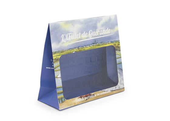 Good price White Sustainable Kraft Personalised Paper Bags With Transparency Window online