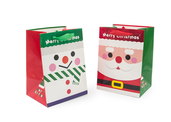 Good price Full Color Printed Merry Christmas Gift Bags With Glitter CE Certification online