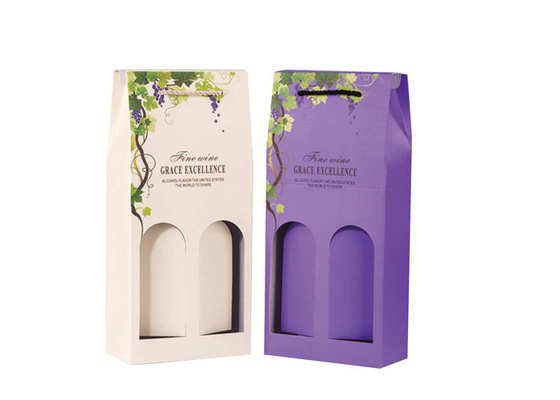 Good price Coloful Wine Gift Box Packaging / Two Window Custom Wine Bottle Boxes online