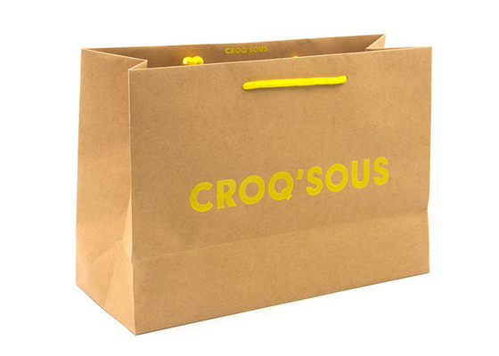 Good price Eco Friendly Kraft Paper Shopping Bags With Handles Customized Logo Printing online