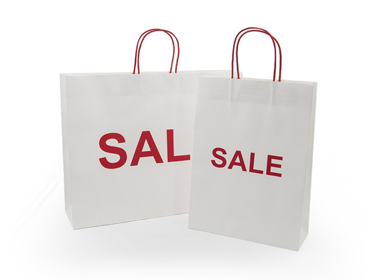 Good price Eco friend white kraft paper bag custom print shopping bag with handles online