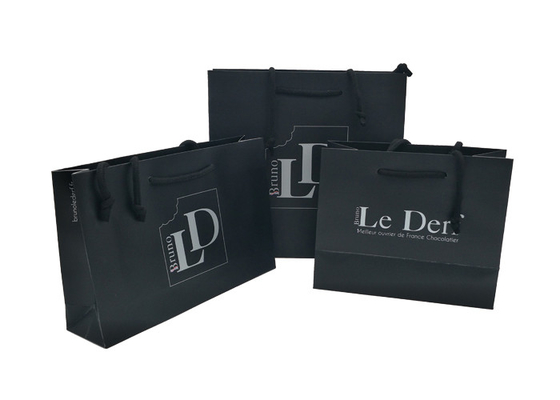 Good price Black Sustainable Personalised Paper Bags , Paper Shopping Bags With Handles online