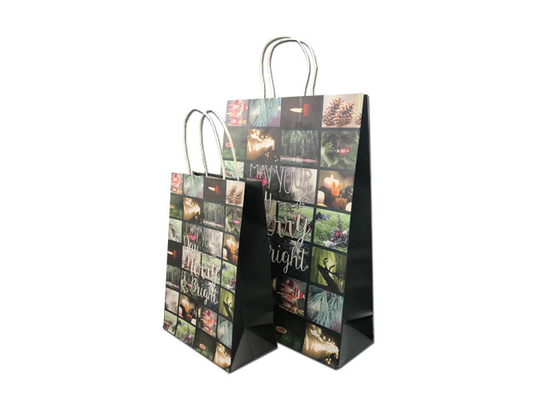 Good price Decorative Luxury Christmas Packaging , Fancy Printed Paper Shopping Bags online