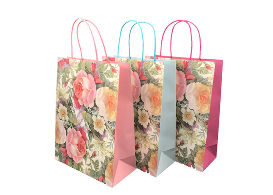Good price Exquisite Sustainable Promotional Paper Gift Bags Flower Pattern Design online