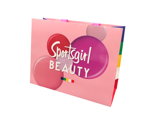 Good price Pink Fancy Present Paper Bag / Natural Paper Gift Bags Customized Logo online