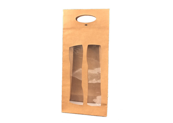 Good price Brown Wine Gift Box Packaging , 2 Bottle Wine Gift Box With Clear Window online