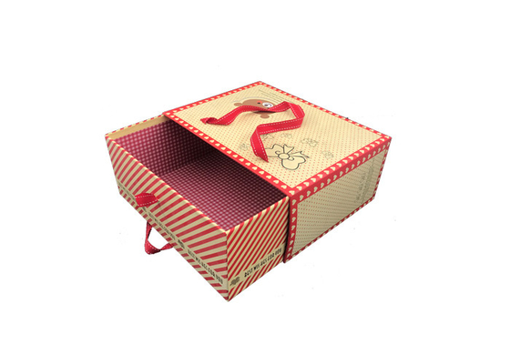 Good price Exquisite Fancy Bow Tie Brown Kraft Paper Gift Bags Drawer Sliding Design online