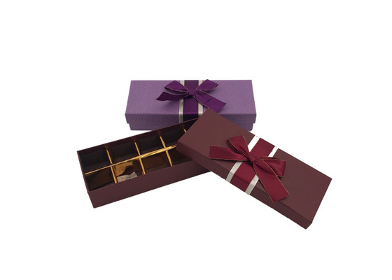 Good price Personalised Elegant Cardboard Chocolate Boxes With Dividers / Ribbon Decorated online