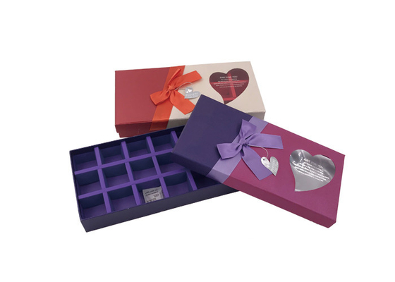 Good price Luxury Rectangular Chocolate Presentation Boxes With Ribbon And Window online