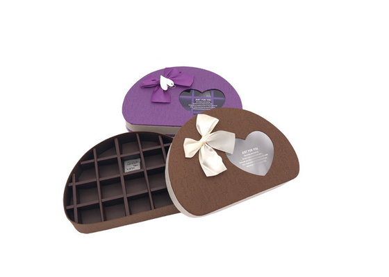Good price Lovely Half Round Chocolate Box With Ribbon Bows And Clear Window , Purple online