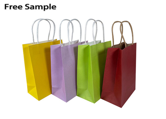 Good price 15*8*21cm 250gsm CMYK Kraft Paper Shopping Bag Twisted Handles​ online