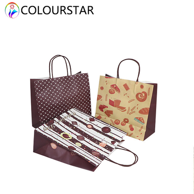 Recycled 80gsm CMYK Eco Paper Packaging Bag FSC With Handle