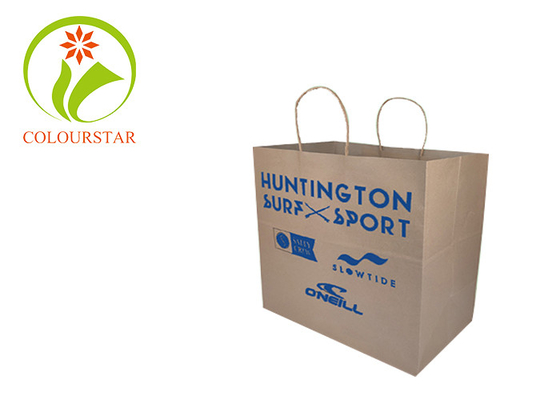 Custom Printed Your Own Logo White Brown Kraft Gift Craft Shopping Paper Bag With Handles