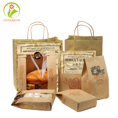 Recyclable 120gsm FSC Bakery Packaging Bread Bags CMYK With Window